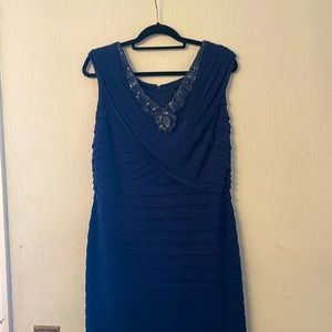 Dark Blue Cocktail Dress with Embelishments